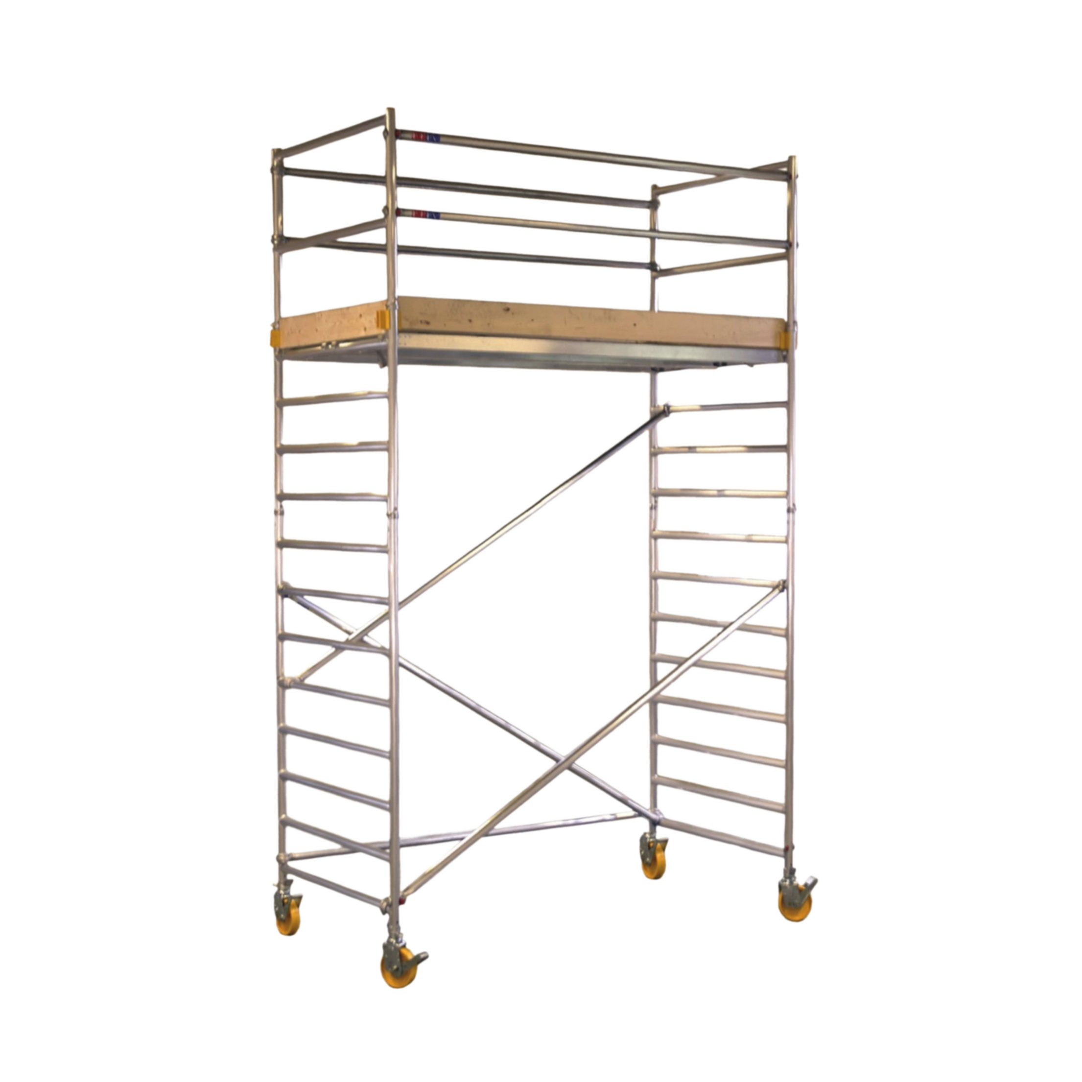 Rolling scaffolding with 20cm wheels and skirting boards