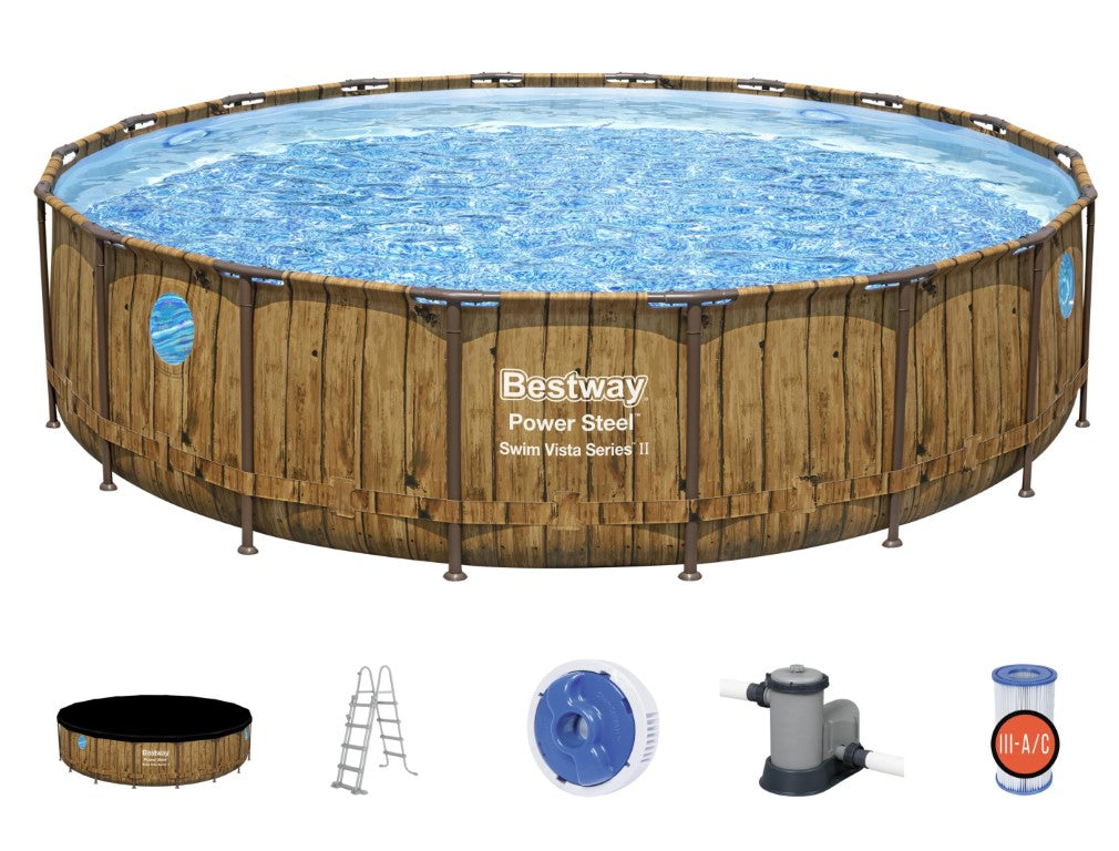 Bestway Power Steel Swim Vista II 549 x 122 cm w/pump, ladder