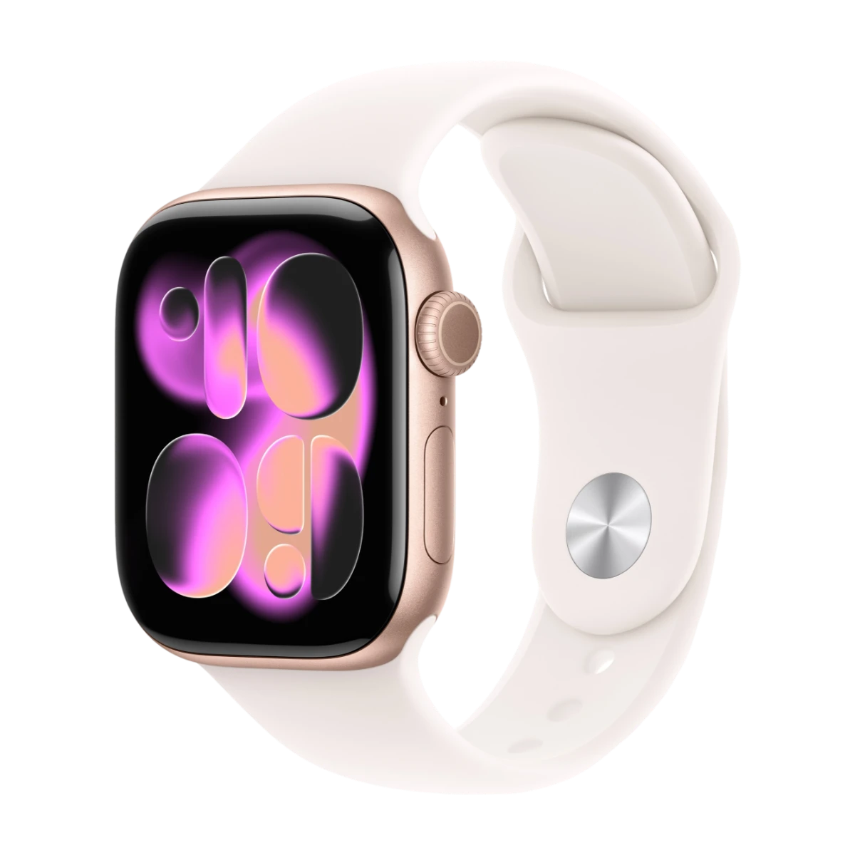 Apple Watch Series 11 GPS + Cell 42 mm rosaguld aluminum, sart fersken sportsrem - M/L