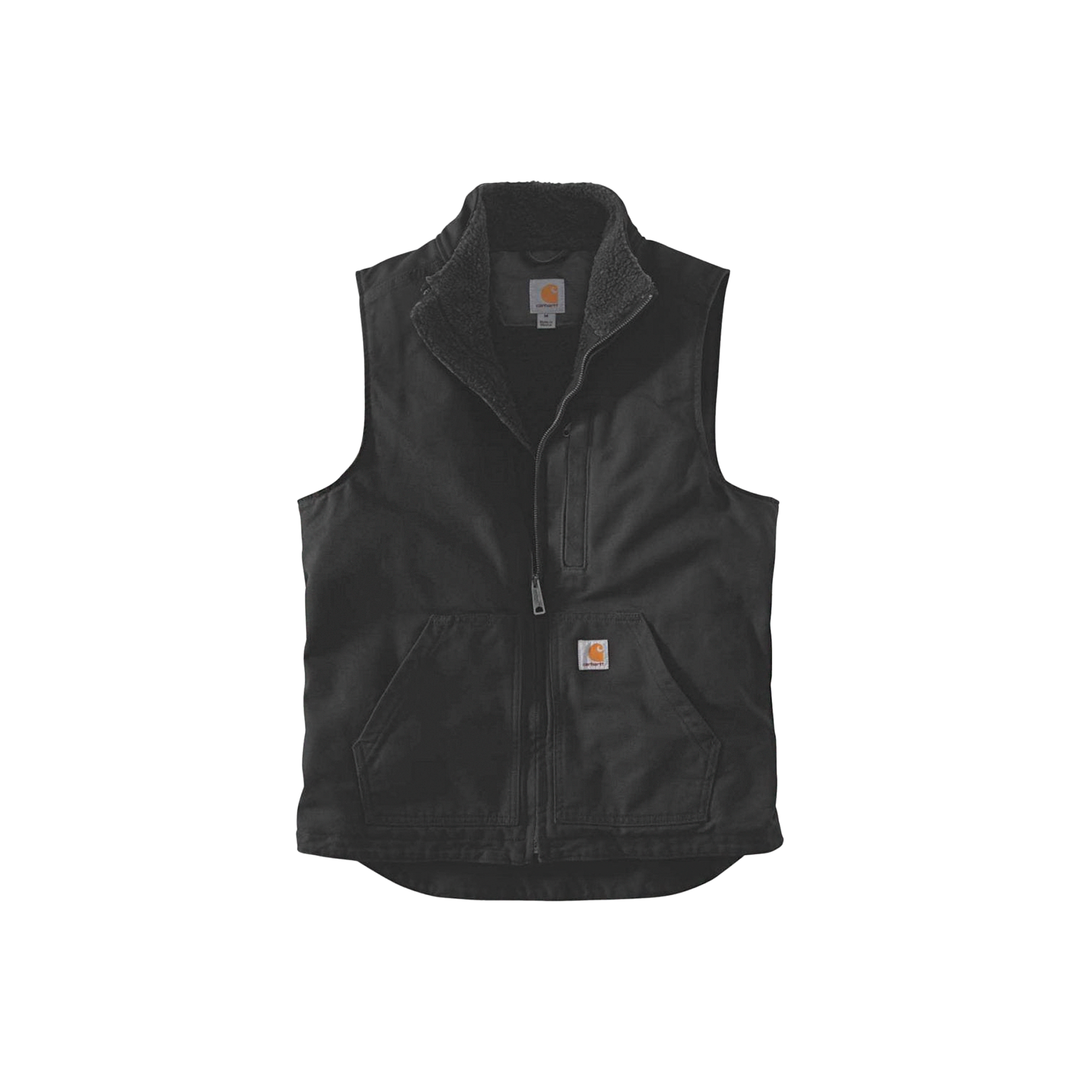 Loose Fit Vest with Sherpa-Lined Mock-Neck