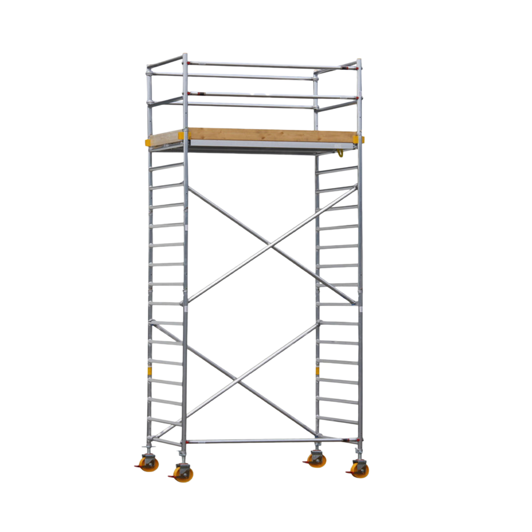 Rolling scaffolding with 20cm wheels and skirting boards
