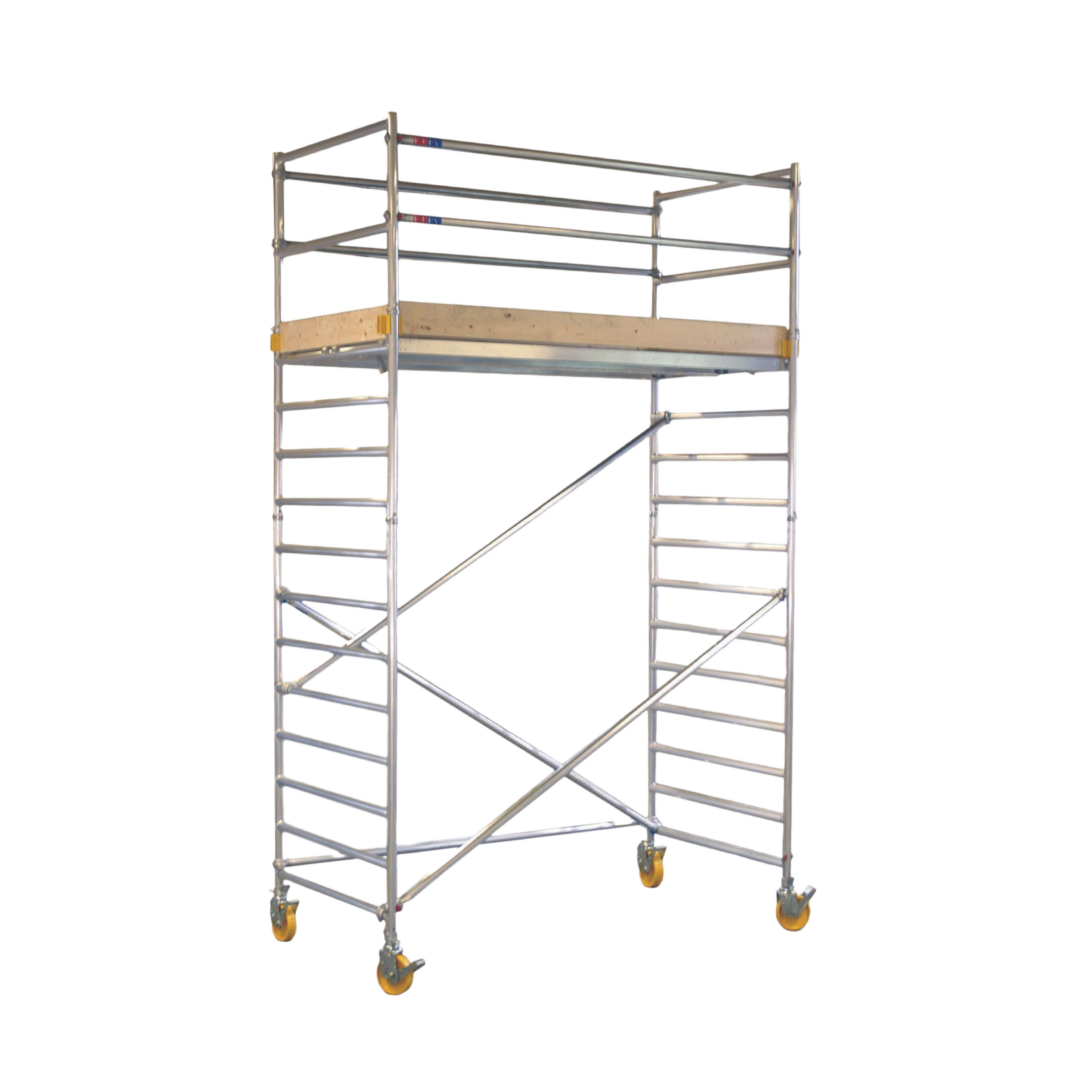 Rolling scaffolding with 20cm wheels and skirting boards