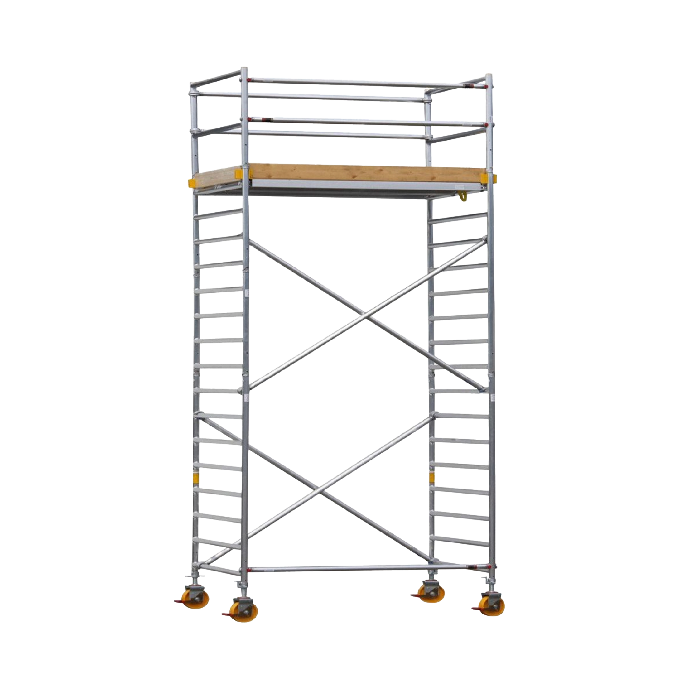 Rolling scaffolding with 20cm wheels and skirting boards