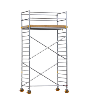 Rolling scaffolding with 20cm wheels and skirting boards