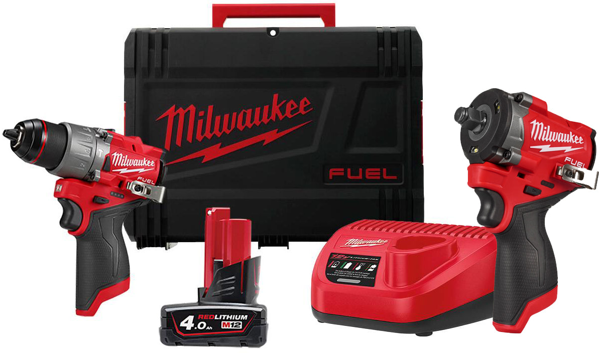 Milwaukee Slagboremaskine + Slagnøgle ½”, 12 V.