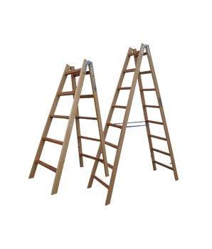 Laminated Viennese ladder with solid rung