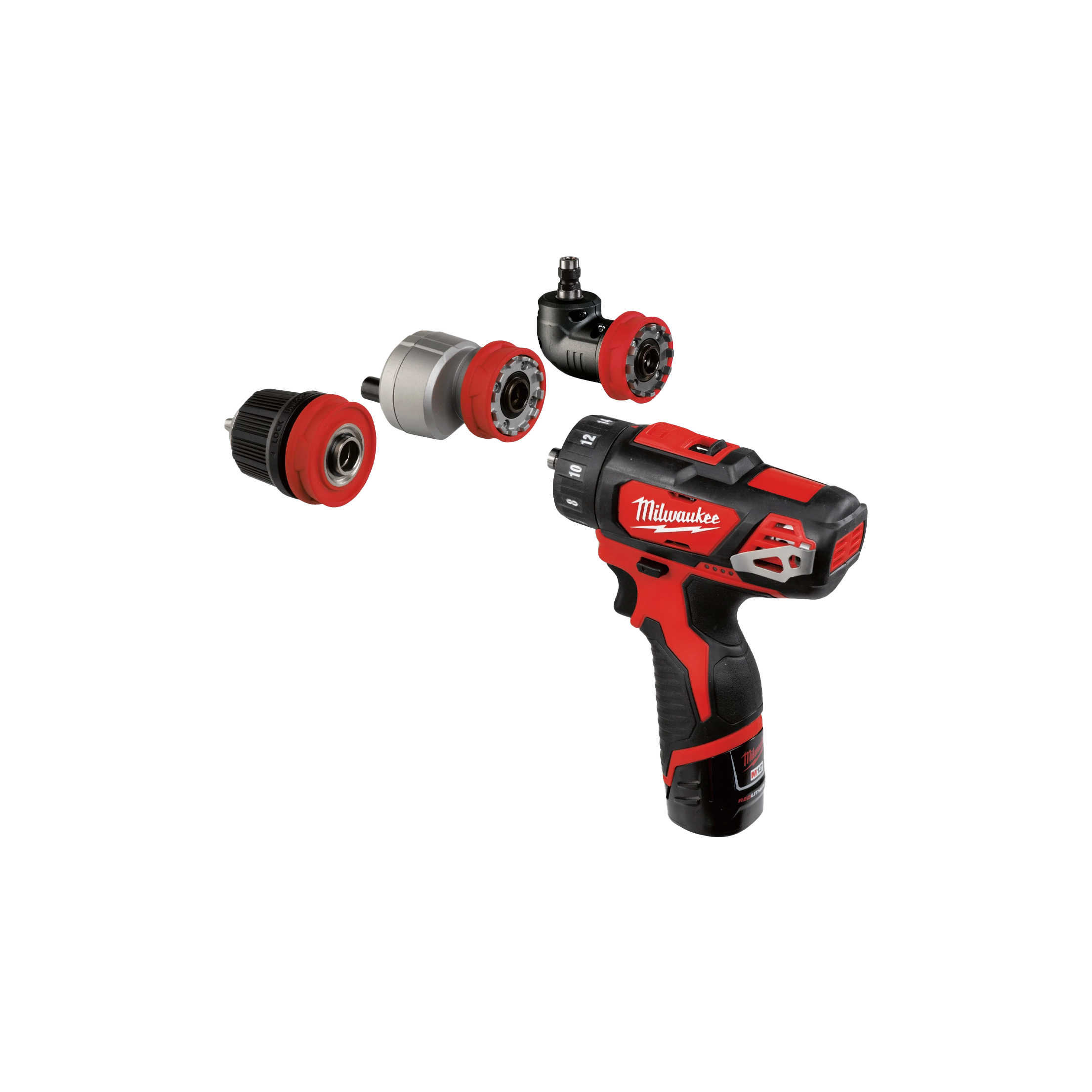 Milwaukee M12 BDDXKIT 202C Compact Power Drill Screwdriver with detachable C S.M Vaerktoj ApS