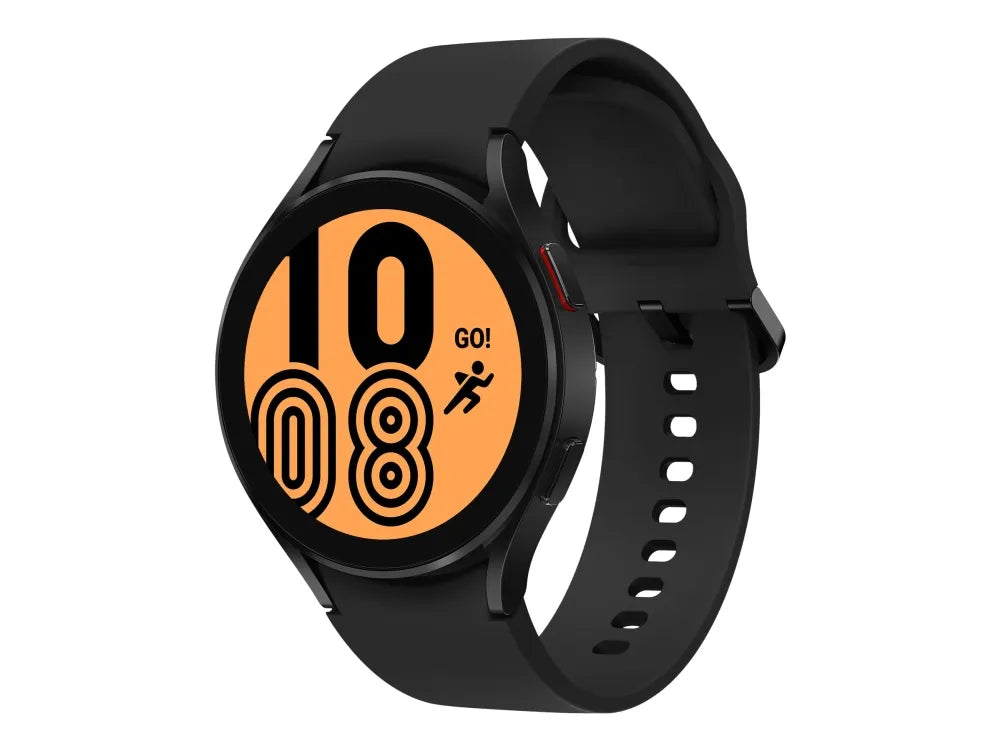 Samsung Galaxy Watch4 - 44 mm - sort - smart ur med sportsbånd - sort - display 1.36" - 16 GB - 7.6