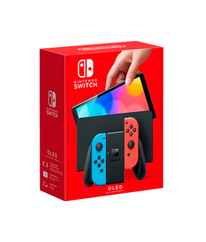 Switch OLED | Black Gaming Console with Neon Joy-Con Controllers