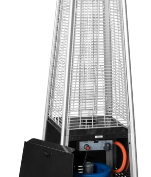 Patio Heater Square, 227 cm, Sort + cover